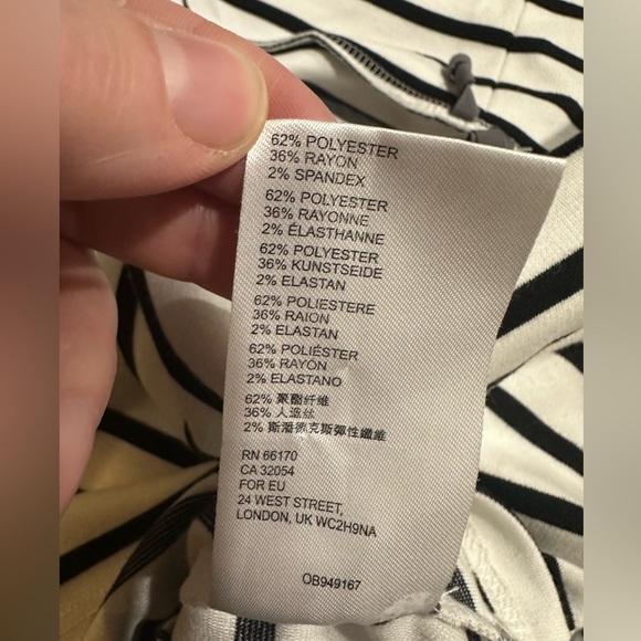 Anthropologie Rosiers Off the Shoulder Black and White Striped Top-Size XS - Picture 7 of 7